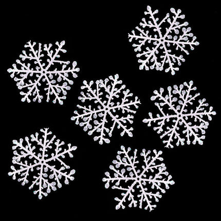 Christmas Decorations Brushed Plastic Snowflake Flakes