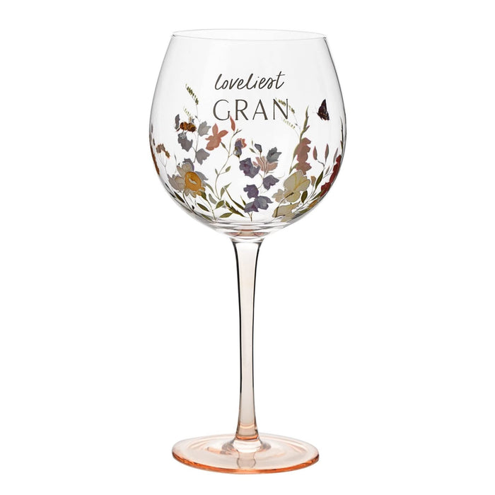 Widdop and Co The Cottage Garden Floral Gin Glass - Loveliest Gran