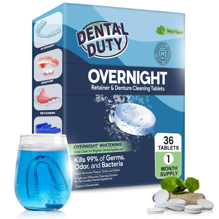 36 Overnight Retainer & Denture Cleaning Tablets – Extra-Strength Cleaner