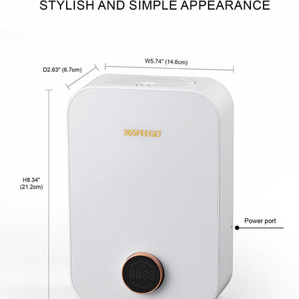 365FEEGD Home Diffuser - 150ml Large Capacity, Smart Bluetooth Control, 24/7 Settings (White)