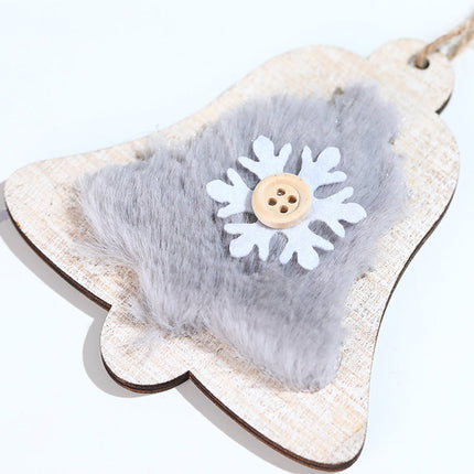 Christmas Tree Wooden Plush Decoration Pendant