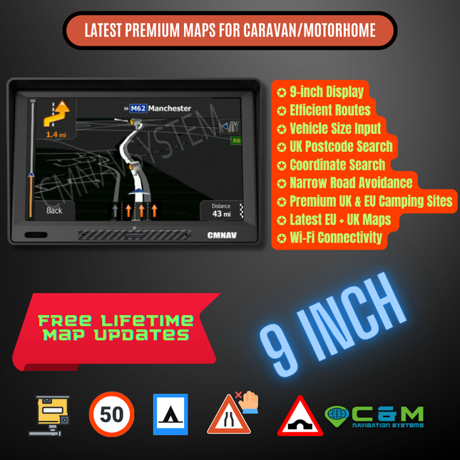 9" CMNAV Turbo Camper Plus (Android, Wi-Fi)