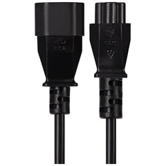 Maplin Power Lead IEC C5 Clover Leaf Plug Female to IEC C14 Male - Black, 1m