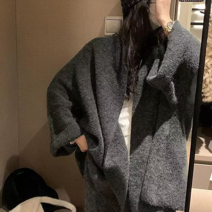 Knitted Women's Loose Sweater Cardigan Wide Leg Pants Two-piece Set