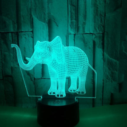 New elephant 3D light Colorful touch 3D LED visual light Gift decoration 3D small table lamp