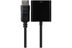 Maplin DisplayPort to DVI-I Female 24 + 5 Pin Adapter - Black, 23cm