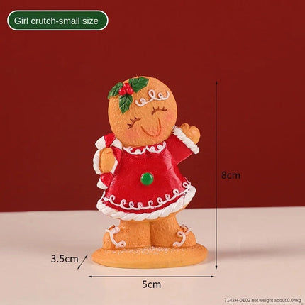 New Christmas Gingerbread Man Decoration Creative Cartoon Gingerbread Man Christmas Atmosphere Layout Decorative Small Ornaments