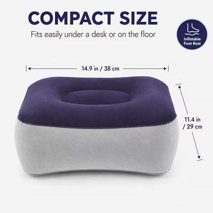 Inflatable PVC Foot Rest – Adjustable Portable Footstool for Travel, Home and Office