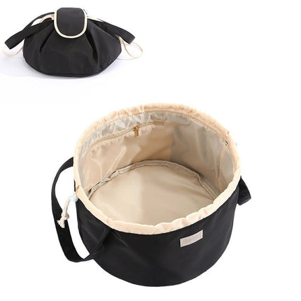 Barrel Drawstring Makeup Bag Large Capacity Women's Cosmetic Bag Toiletries Organizer Pouch Lady Travel Storage Case