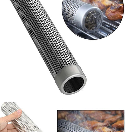 Stainless Steel Smoke Pipe Barbecue Tray Holder Accessories