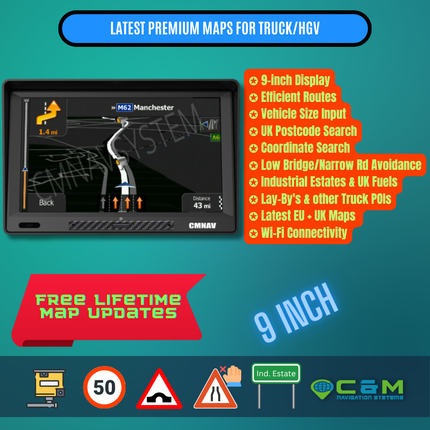 9" CMNAV Turbo Truck Plus (Android, Wi-Fi)