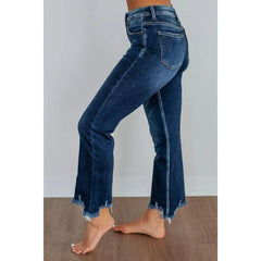 Solid Color Casual Women's Denim Pants Hand-worn