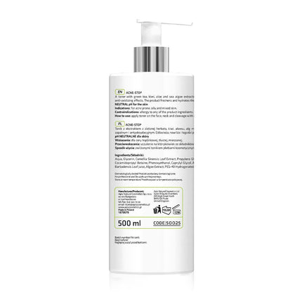 Apis ACNE-STOP Antibacterial Cleansing Toner with Green Tea | 500 ml