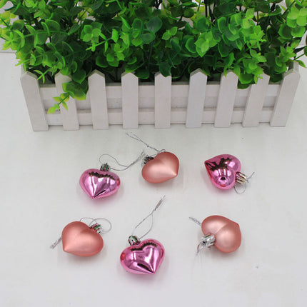 Christmas Decoration Peach Heart Painted Pendant