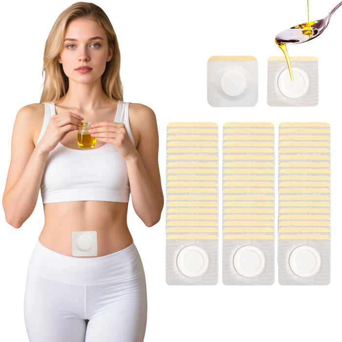 54-Pack Disposable Castor Oil Belly Button Patches | 3.2in Self-Adhesive