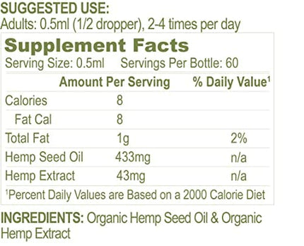 Ultra High Strength Hemp Oil Supplement - USDA Organic, 60 Servings | Restorative Botanicals