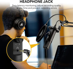 Maono USB Professional Cardioid Microphone with Boom Arm