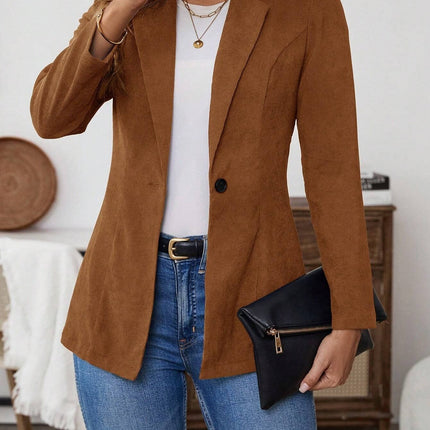 Lapel Long Sleeve Single-breasted Leisure Suit Coat