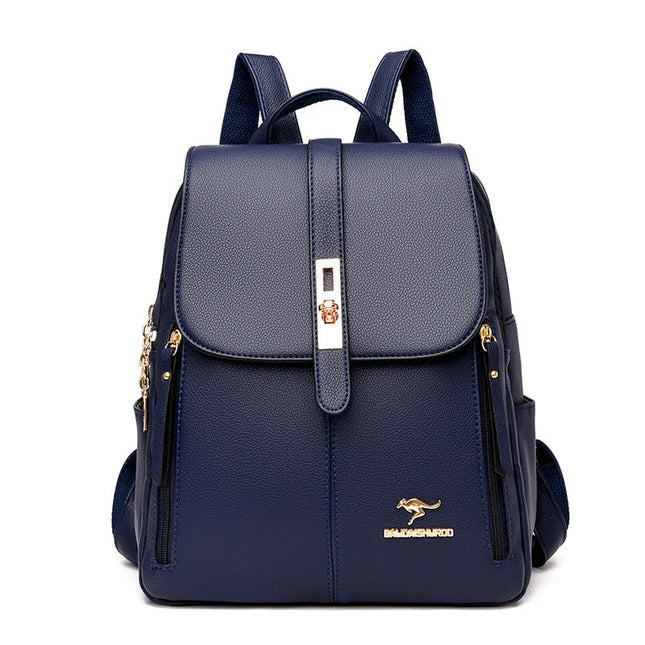 Luxury Women Leather Backpacks for Girls Sac a Dos Casual Daypack Black Vintage Backpack School Bags for Girls Mochila Rucksack