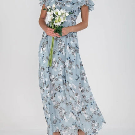 Flowers Print Short Sleeve Dress Summer Fashion Ruffle Beach Dresses Women's Clothing