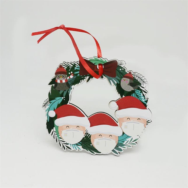 Christmas tree wooden snowman hanging piece