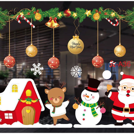 Christmas decorations store window stickers