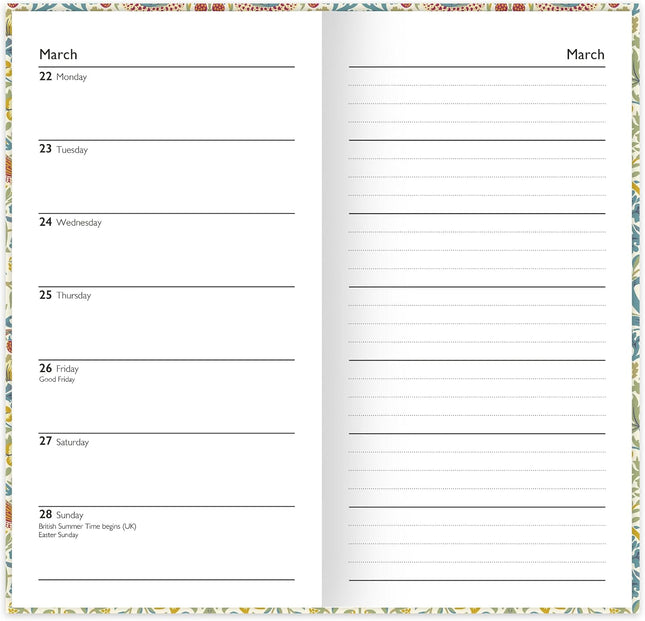 William Morris 2027 Slim Weekly Diary | Pocket Hardback Planner with Strawberry Thief & Cray Covers | Week-to-View with Notes (Copy)