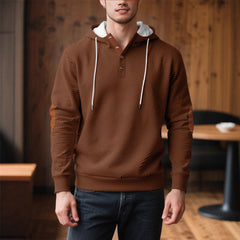 Premium Men's Jacquard Hooded Sweater - Casual Pullover Hoodie for Sports & Leisure