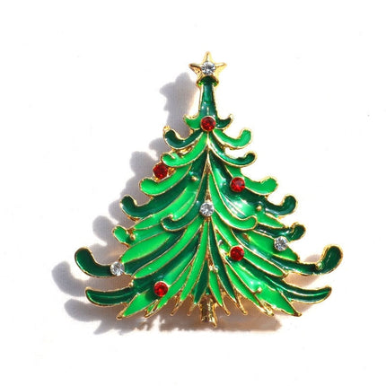 Christmas crystal brooch