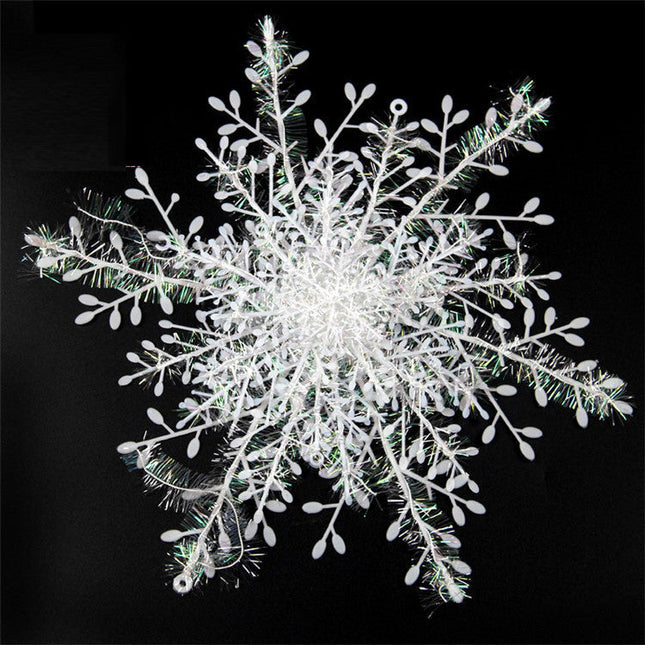 Christmas Decorations Brushed Plastic Snowflake Flakes