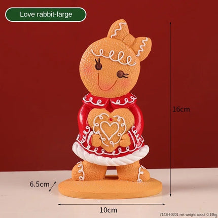 New Christmas Gingerbread Man Decoration Creative Cartoon Gingerbread Man Christmas Atmosphere Layout Decorative Small Ornaments