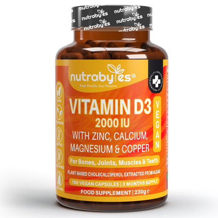 Vegan Vitamin D3 2000 IU Complex, 180 Capsules