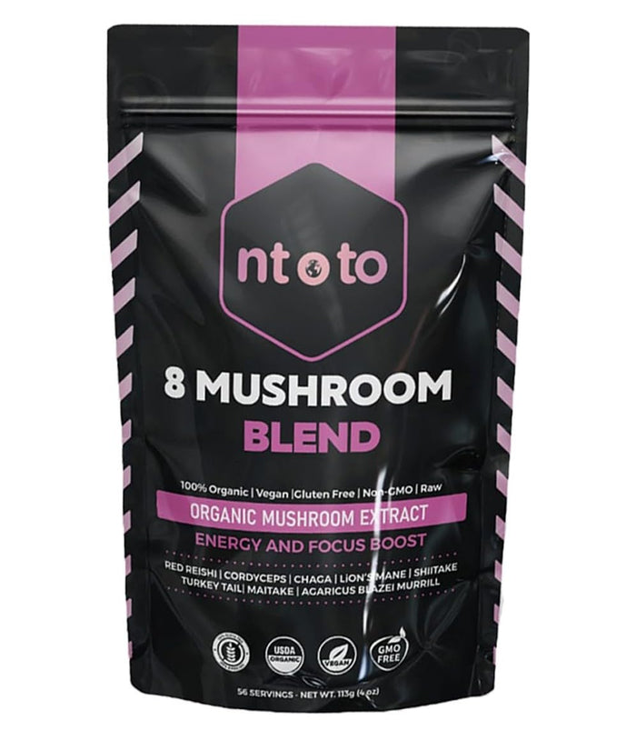 8 Mushroom Blend Organic Extract – 8 oz | 8-in-1 Immunity, Focus & Energy (113 Servings)