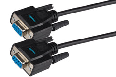 Maplin Premium Serial RS232 Null Modem 9 Pin Female Cable - Black, 3m