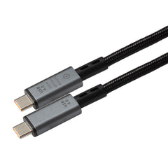 Maplin USB-C to USB-C V4.0 8K 240W PD Braided Cable - Black, 1m