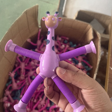 Giraffe Tubes Sensory Toys Novelty Spring Fidget Toy Stretch Tube Stress Relief Toy For Kid Birthday Gift Party Favors