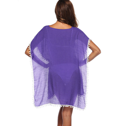 European And American Bikini Cutout Blouse Knitted Sun Protection Clothing