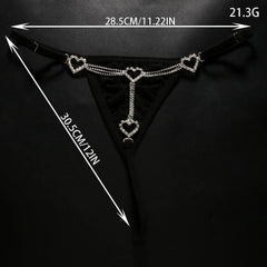 Heart-shaped Underwear European And American Rhinestone Body Chains Accessories