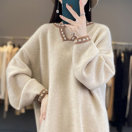 V-neck Sweater Women's Fashionable Outer Wear Top
