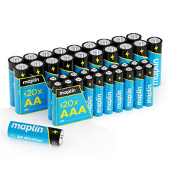 Maplin 20x AA LR6 / 20x AAA LR03 7 Years Shelf Life 1.5V High Performance Alkaline Batteries