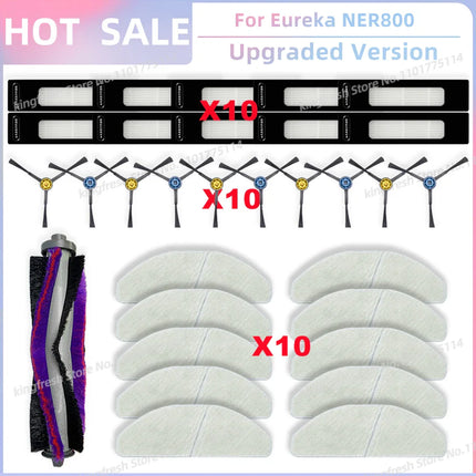 Compatible For Eureka NER800 Robot Vacuum Replacement Parts Main Roller Side Brush Hepa Filter Mop Cloth Accessories