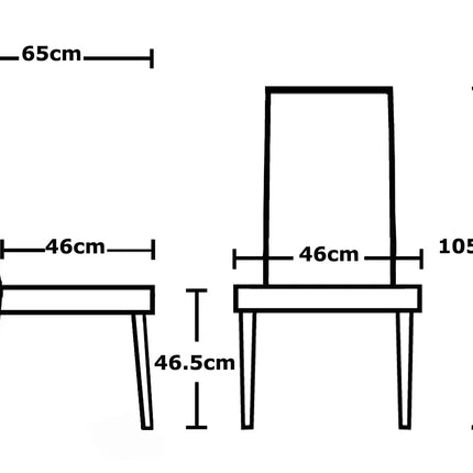 MCC Set of 2 Faux Leather Dining Chairs Roll Top Scroll High Back For Home & Commercial Restaurants