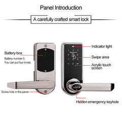 OS8818 Password + Key + Sensor Card Zinc Alloy Electronic Door Lock Touch Screen Electronic Code Lock, OS8818