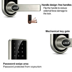 OS8818 Password + Key + Sensor Card Zinc Alloy Electronic Door Lock Touch Screen Electronic Code Lock, OS8818