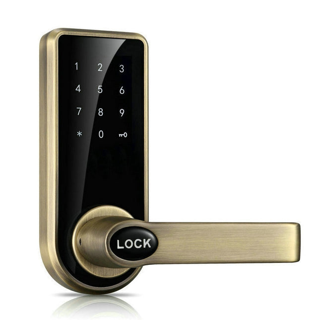 Password + Key + Sensor Card Zinc Alloy Red Bronze Electronic Door Lock Touch Screen Electronic Code Lock, OS8818-JS, OS8818-QGT Bronze, OS8818-HGT Red Bronze