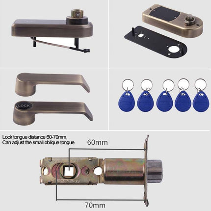 Password + Key + Sensor Card Zinc Alloy Red Bronze Electronic Door Lock Touch Screen Electronic Code Lock, OS8818-JS, OS8818-QGT Bronze, OS8818-HGT Red Bronze