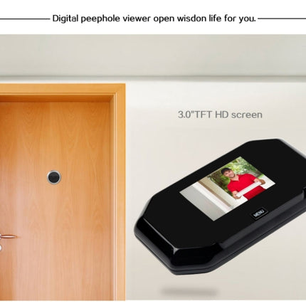 YB-30BH 3 inch Screen 1.0MP Security Camera Taking Picture Door Peephole, Support TF Card