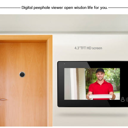 YB-43CH 4.3 inch Screen 1.0MP Security Camera Door Peephole with One-key to Watch Function, YB-43CH