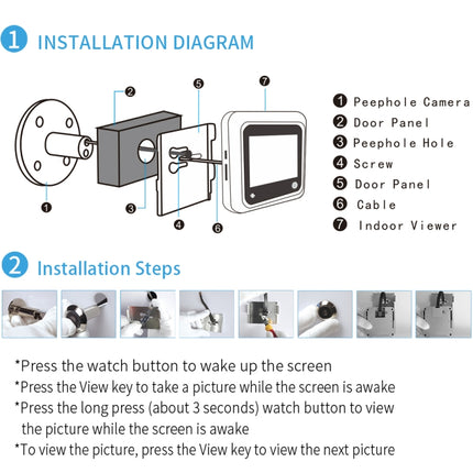 X5 2.4 inch Screen 2.0MP Security Camera No Disturb Peephole Viewer, Support TF Card