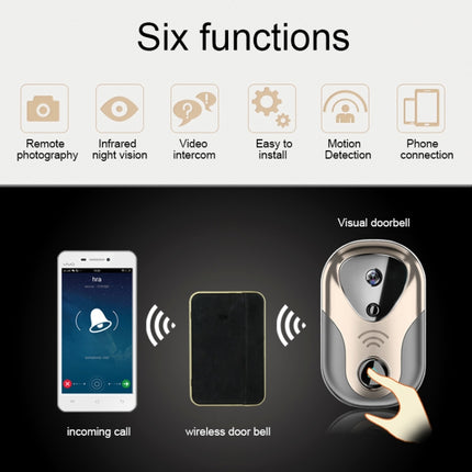 163Eye L1-NJ Smart Visual WIFI 1.3MP Network HD Intercom Doorbell , Support Micro SD Card  & Night Vision, 163Eye Gold, 163Eye